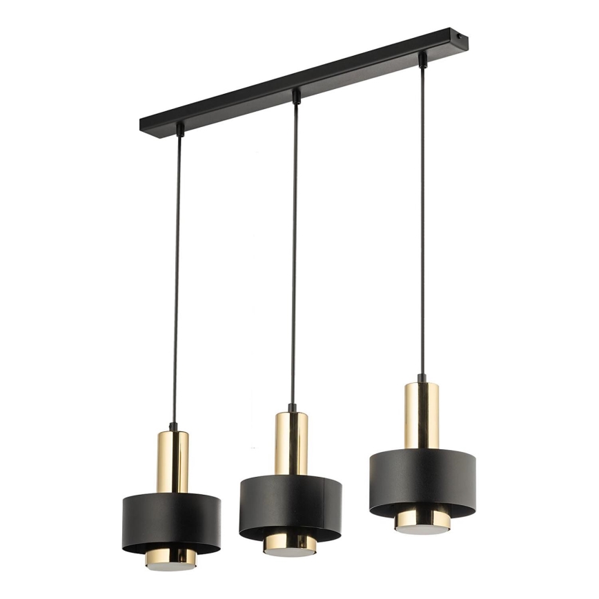 Pakabinamas sietynas RIF LUX 3xGX53/12W/230V juoda/auksas