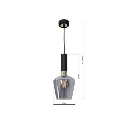 Pakabinamas sietynas ROMA BLACK 1xE27/60W/230V