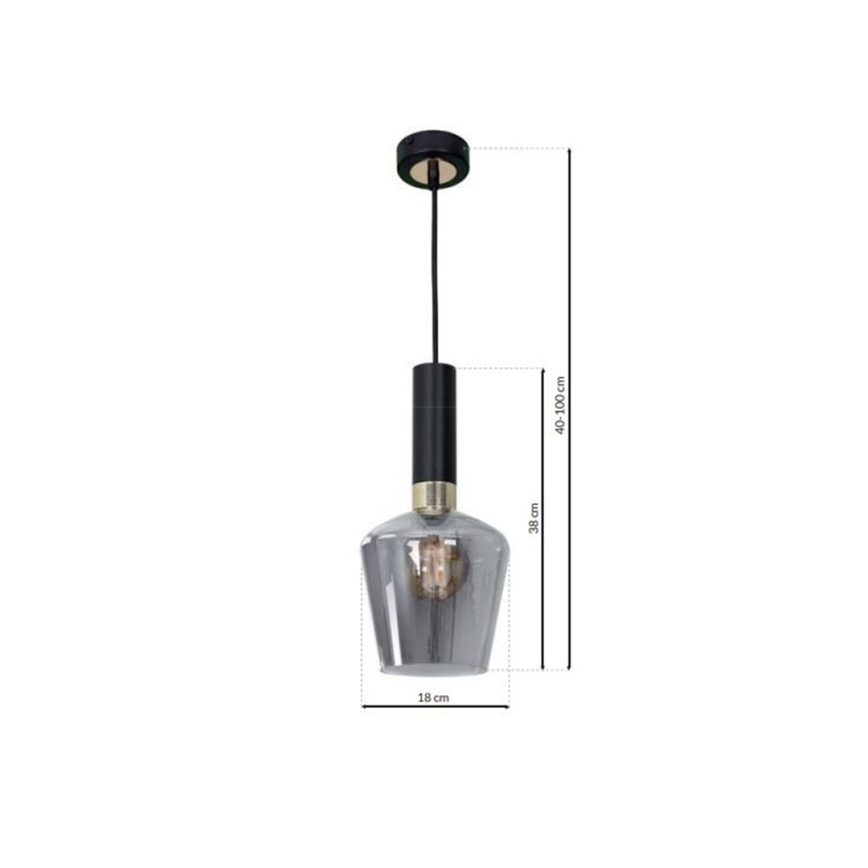 Pakabinamas sietynas ROMA BLACK 1xE27/60W/230V