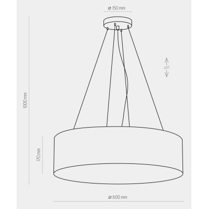 Pakabinamas sietynas RONDO 4xE27/15W/230V mėlynas