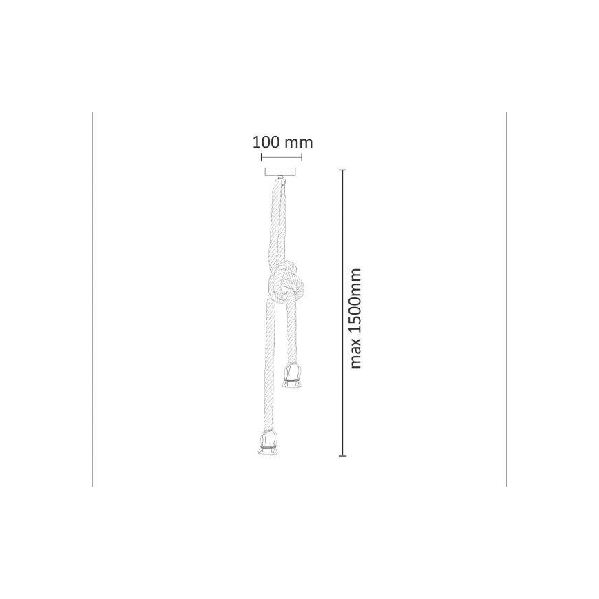 Pakabinamas sietynas ROPE 2xE27/12W/230V
