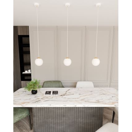 Pakabinamas sietynas ROYAL 1xE14/10W/230V diametras 14 cm balta