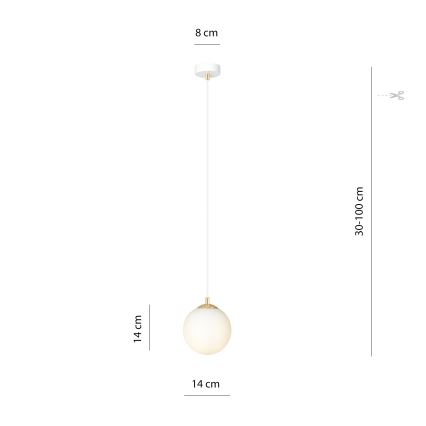Pakabinamas sietynas ROYAL 1xE14/10W/230V diametras 14 cm balta