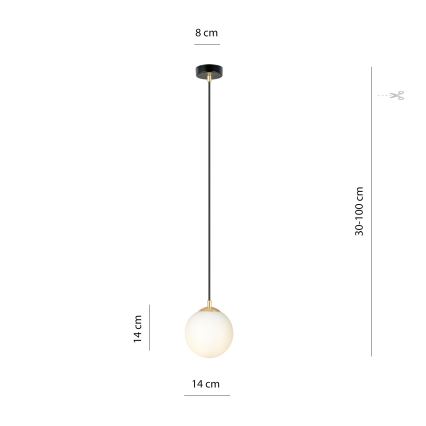 Pakabinamas sietynas ROYAL 1xE14/10W/230V diametras 14 cm juoda