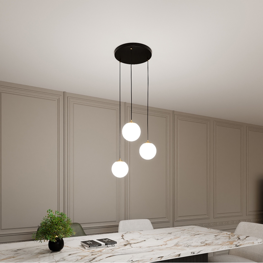 Pakabinamas sietynas ROYAL 3xE14/10W/230V diametras 30 cm juoda