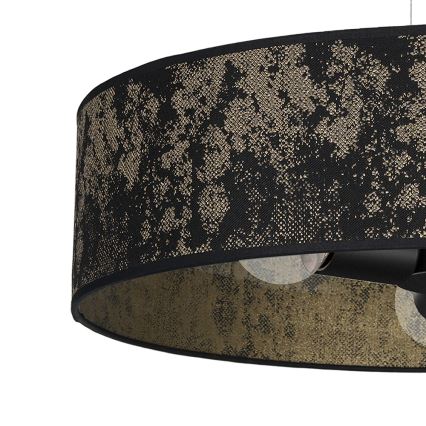 Pakabinamas sietynas SATINO 3xE27/60W/230V juoda/aukso