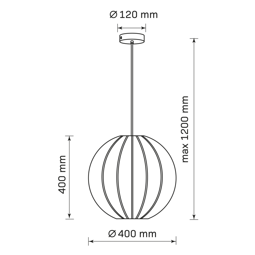 Pakabinamas sietynas SENSAI 1xE27/20W/230V diametras 40 cm juoda