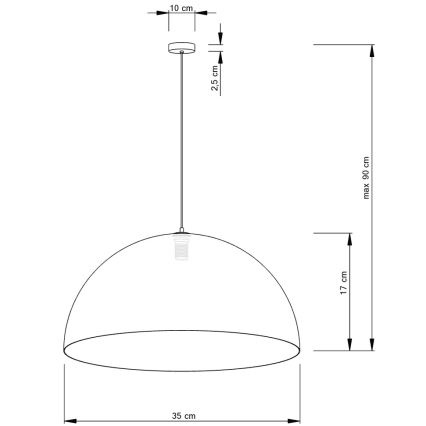 Pakabinamas sietynas SFERA 1xE27/60W/230V d. 35 cm aukso