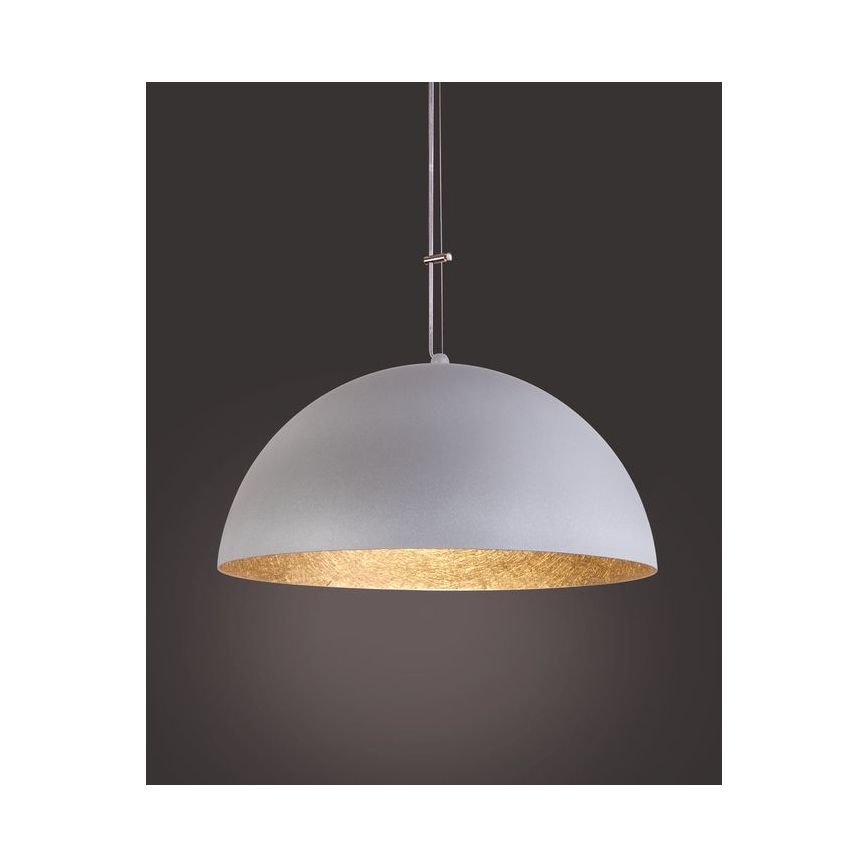 Pakabinamas sietynas SFERA 1xE27/60W/230V d. 50 cm pilkas/aukso