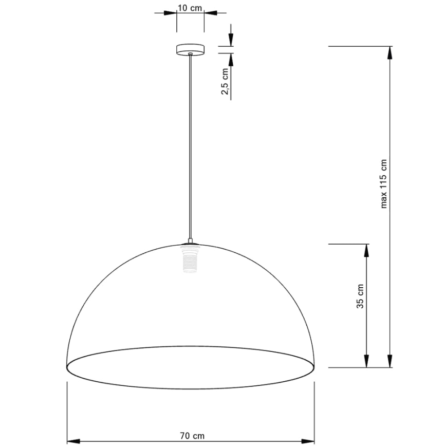 Pakabinamas sietynas SFERA 1xE27/60W/230V diametras 70 cm auksas