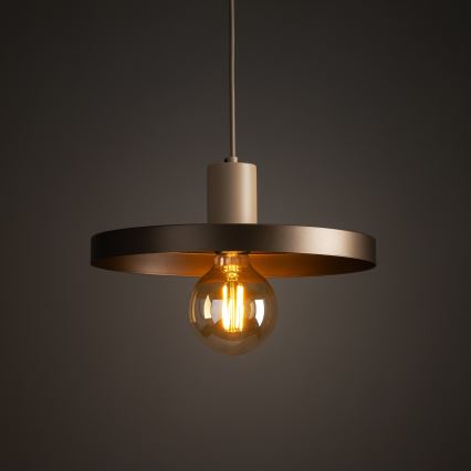 Pakabinamas sietynas SILA 1xE27/15W/230V diametras 30 cm ruda/smėlio spalva