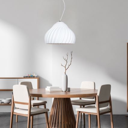 Pakabinamas sietynas SILVO 1xE27/60W/230V diametras 38 cm balta
