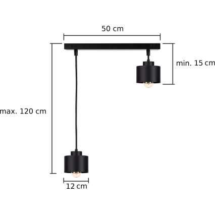 Pakabinamas sietynas SIMPLY BLACK 2xE27/60W/230V