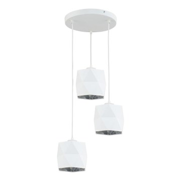 Pakabinamas sietynas SIRO 3xE27/15W/230V baltas/sidabro
