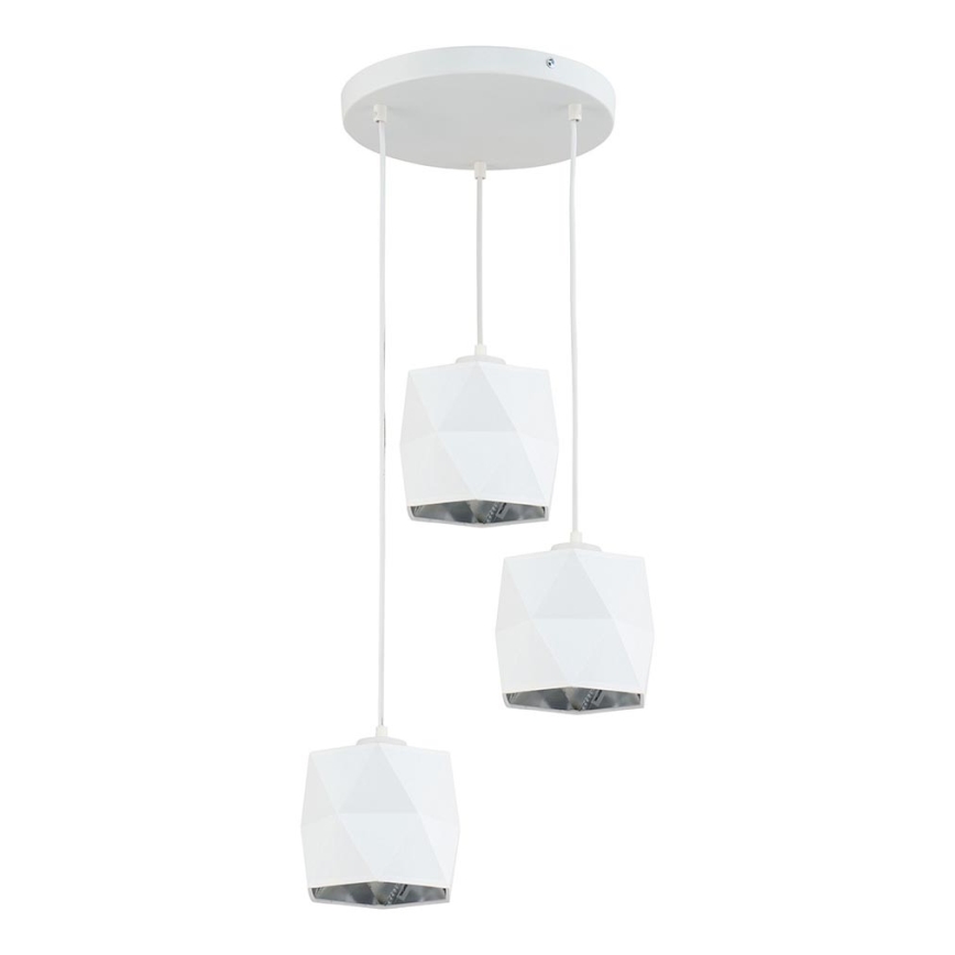 Pakabinamas sietynas SIRO 3xE27/15W/230V baltas/sidabro