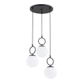 Pakabinamas sietynas SITRO 3xE14/10W/230V juoda/balta