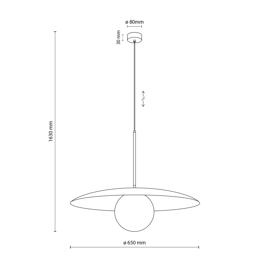 Pakabinamas sietynas SLATE 1xE27/15W/230V diametras 65 cm juoda
