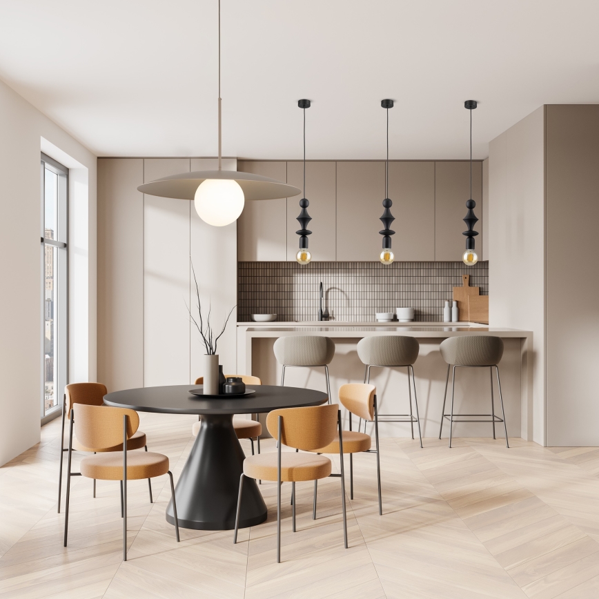 Pakabinamas sietynas SLATE 1xE27/15W/230V diametras 65 cm smėlio spalva