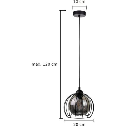 Pakabinamas sietynas SOLO BLACK 1xE27/60W/230V