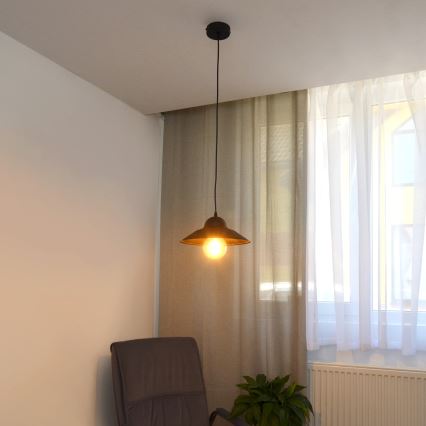 Pakabinamas sietynas SORAPIS 1xE27/15W/230V juoda
