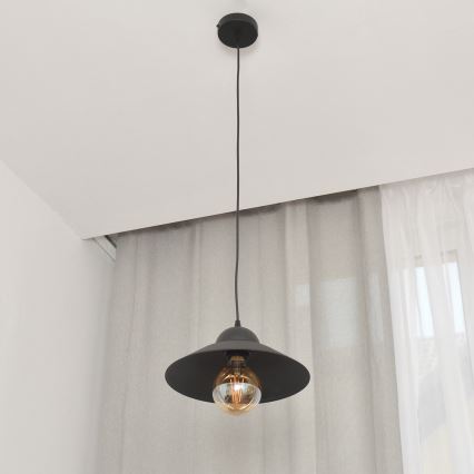 Pakabinamas sietynas SORAPIS 1xE27/15W/230V juoda