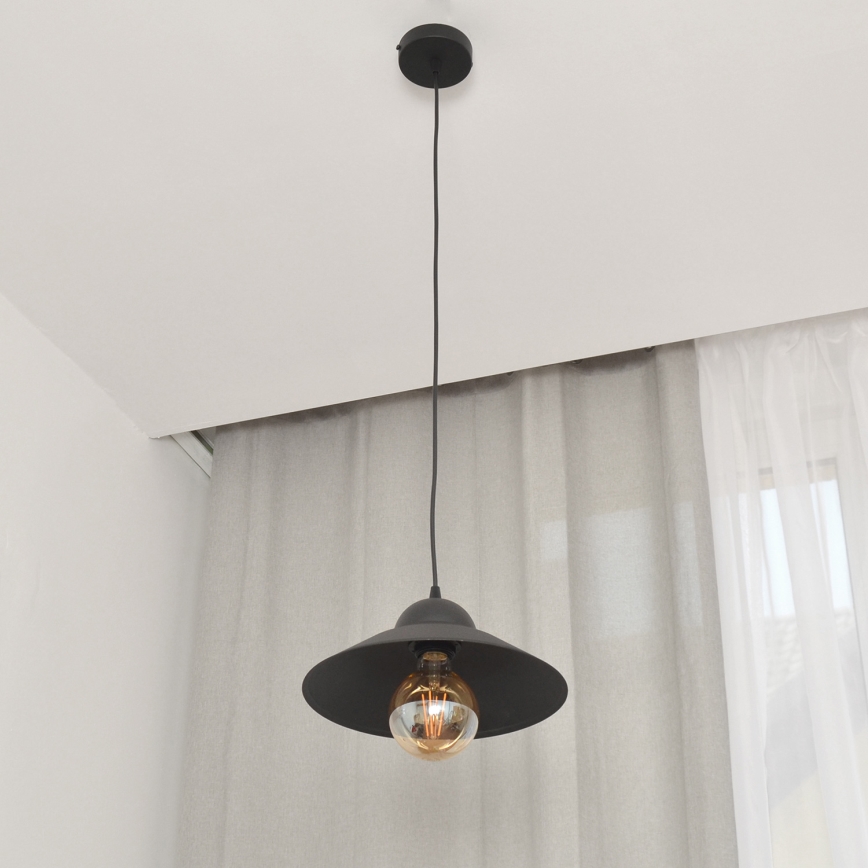 Pakabinamas sietynas SORAPIS 1xE27/15W/230V juoda