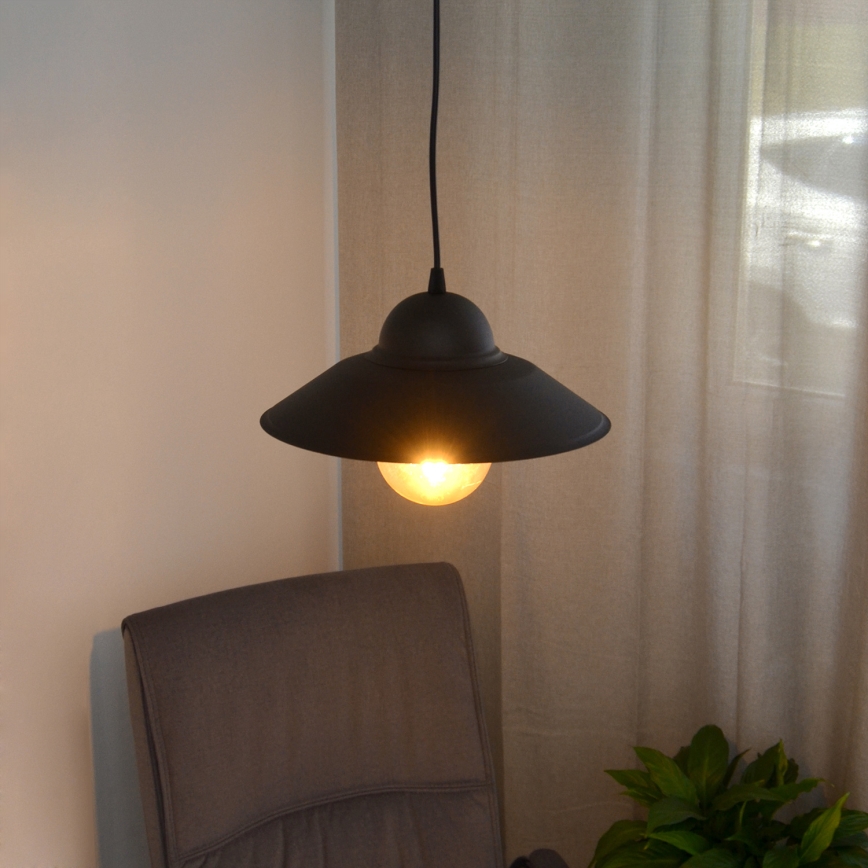 Pakabinamas sietynas SORAPIS 1xE27/15W/230V juoda
