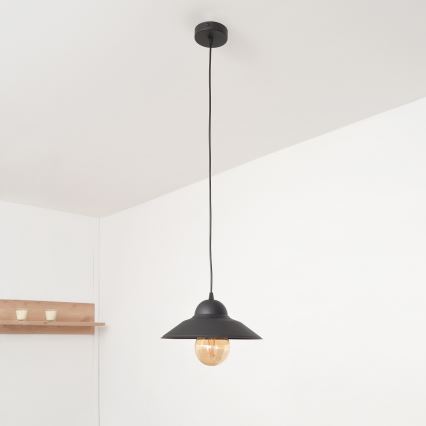 Pakabinamas sietynas SORAPIS 1xE27/15W/230V juoda