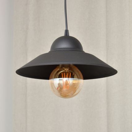Pakabinamas sietynas SORAPIS 1xE27/15W/230V juoda