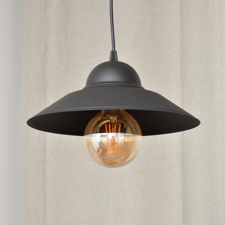 Pakabinamas sietynas SORAPIS 1xE27/15W/230V juoda
