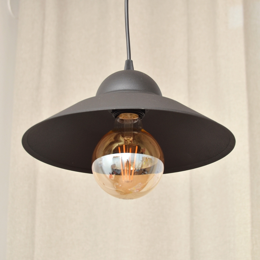 Pakabinamas sietynas SORAPIS 1xE27/15W/230V juoda