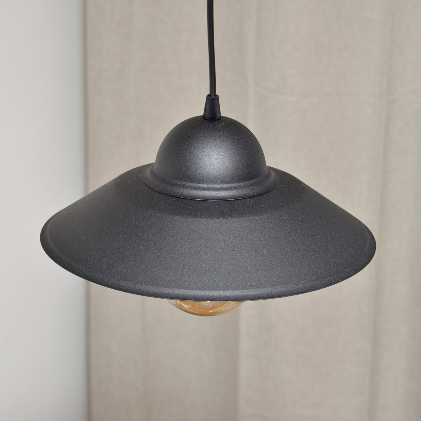 Pakabinamas sietynas SORAPIS 1xE27/15W/230V juoda
