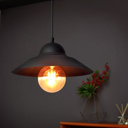 Pakabinamas sietynas SORAPIS 1xE27/15W/230V juoda