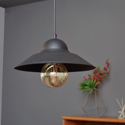 Pakabinamas sietynas SORAPIS 1xE27/15W/230V juoda