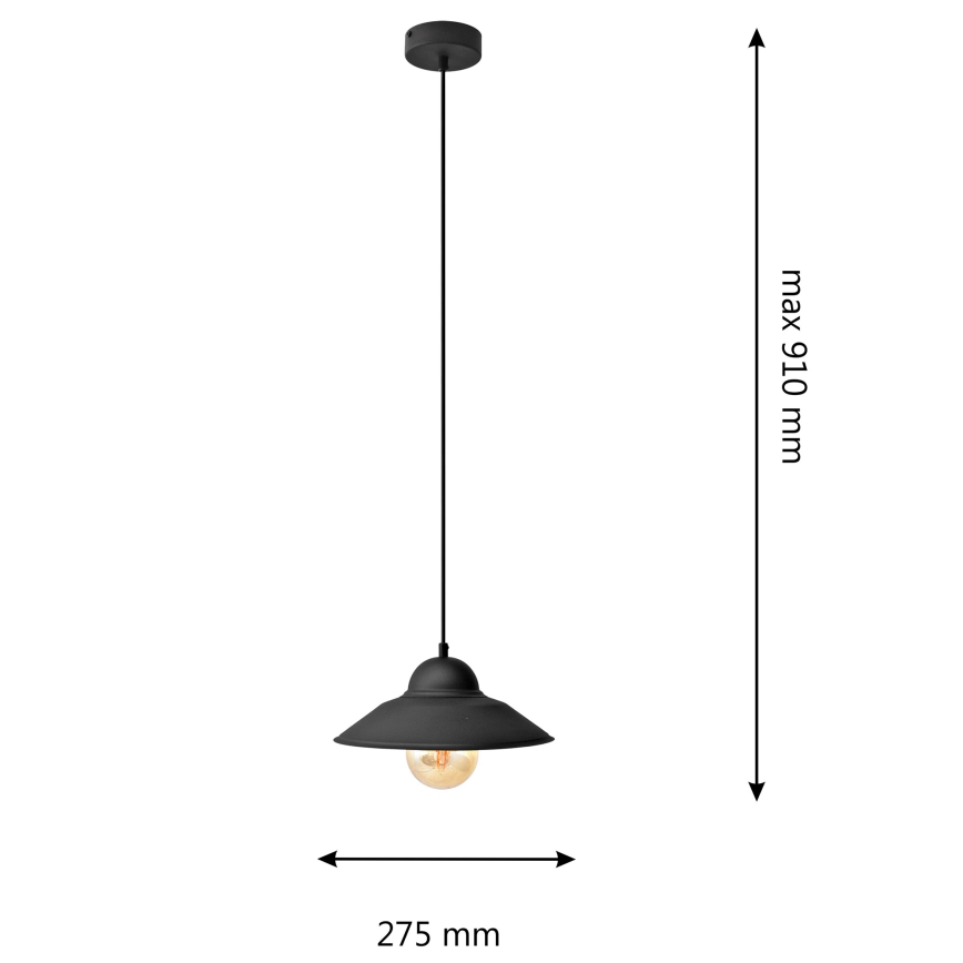Pakabinamas sietynas SORAPIS 1xE27/15W/230V juoda