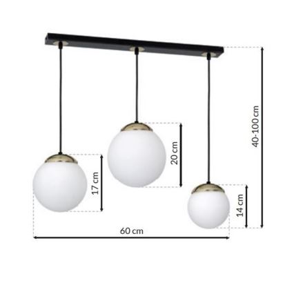 Pakabinamas sietynas SPARTA 3xE14/40W/230V