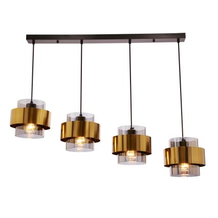 Pakabinamas sietynas SPIEGA 4xE27/60W/230V auksas/juoda