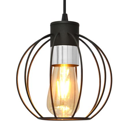Pakabinamas sietynas STARLIGHT 1xE27/15W/230V juodas/sidabras