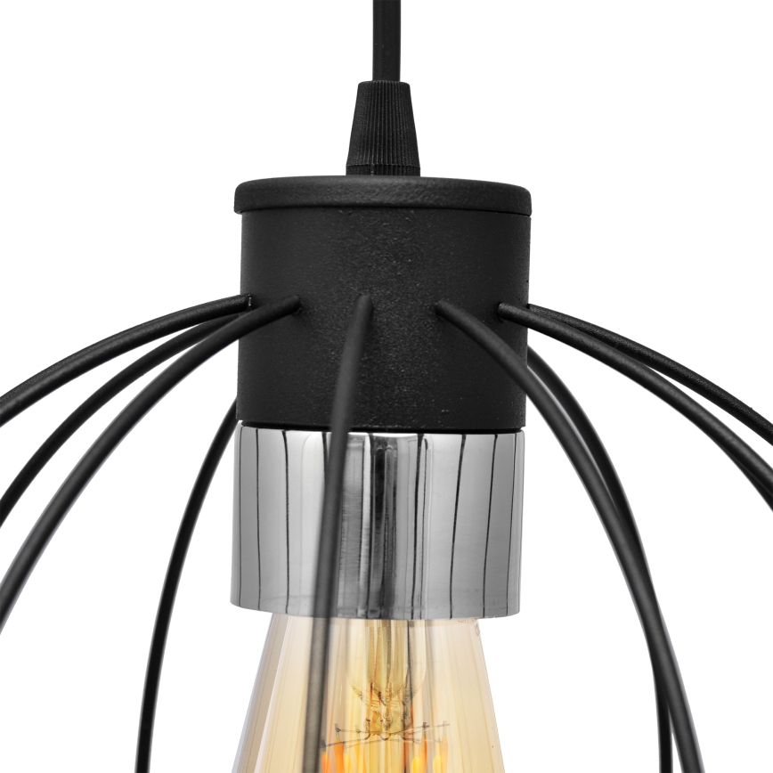 Pakabinamas sietynas STARLIGHT 1xE27/15W/230V juodas/sidabras
