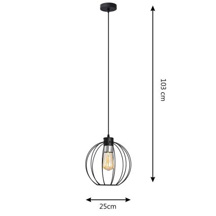 Pakabinamas sietynas STARLIGHT 1xE27/15W/230V juodas/sidabras