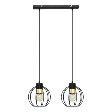 Pakabinamas sietynas STARLIGHT 2xE27/15W/230V juodas/aukso