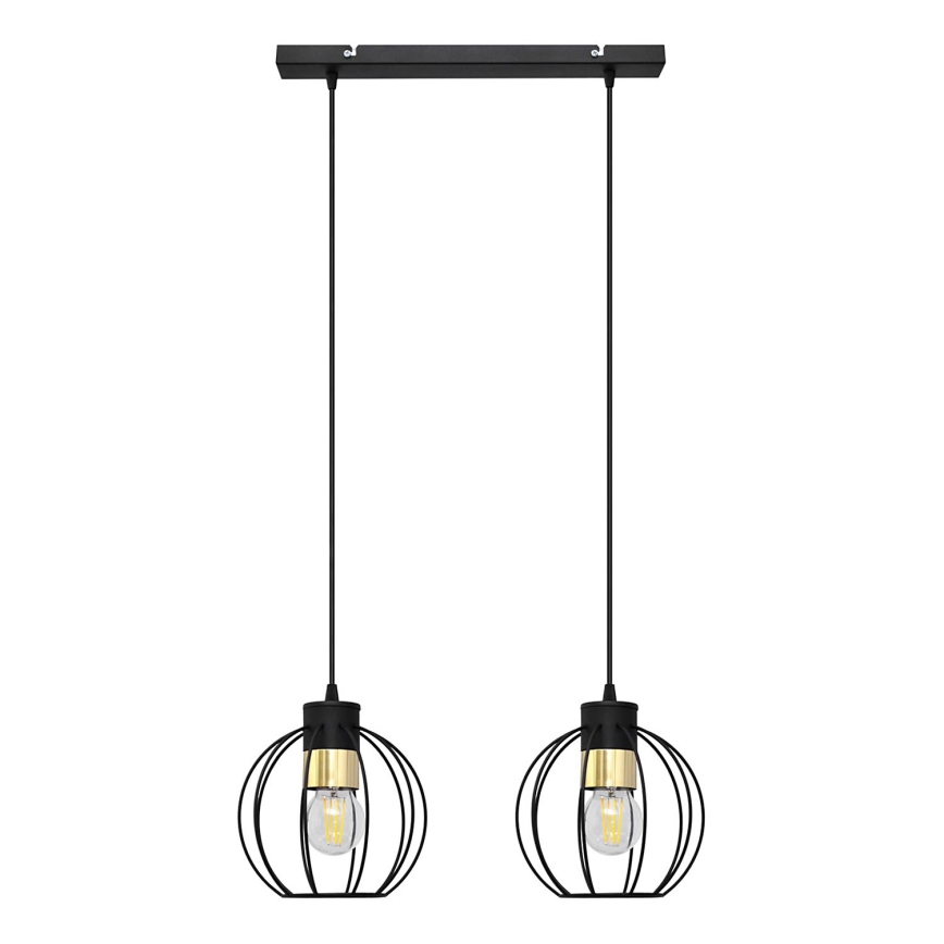 Pakabinamas sietynas STARLIGHT 2xE27/15W/230V juodas/aukso