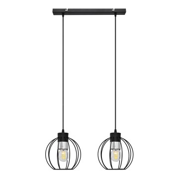 Pakabinamas sietynas STARLIGHT 2xE27/15W/230V juodas/sidabras