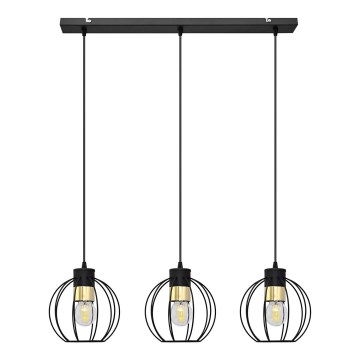 Pakabinamas sietynas STARLIGHT 3xE27/15W/230V juodas/aukso