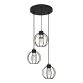 Pakabinamas sietynas STARLIGHT 3xE27/15W/230V juodas/sidabras