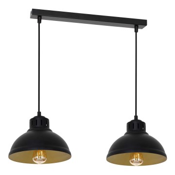 Pakabinamas sietynas SVEN 2xE27/15W/230V juoda/auksas