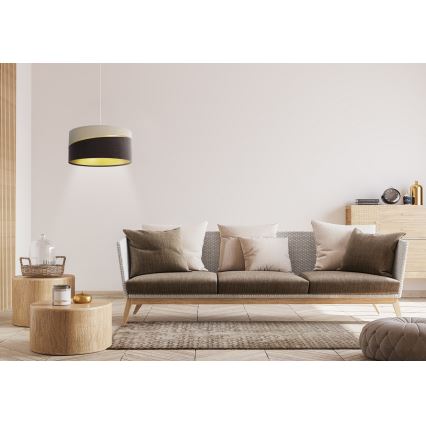 Pakabinamas sietynas SWING 1xE27/60W/230V ruda/smėlio spalva/auksas