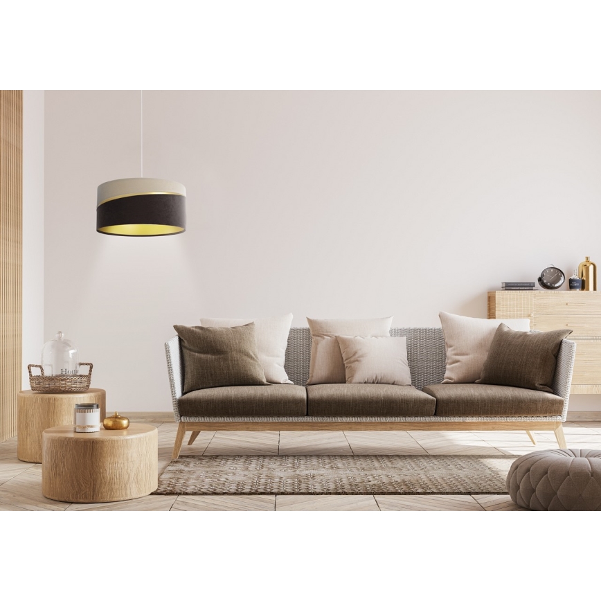 Pakabinamas sietynas SWING 1xE27/60W/230V ruda/smėlio spalva/auksas