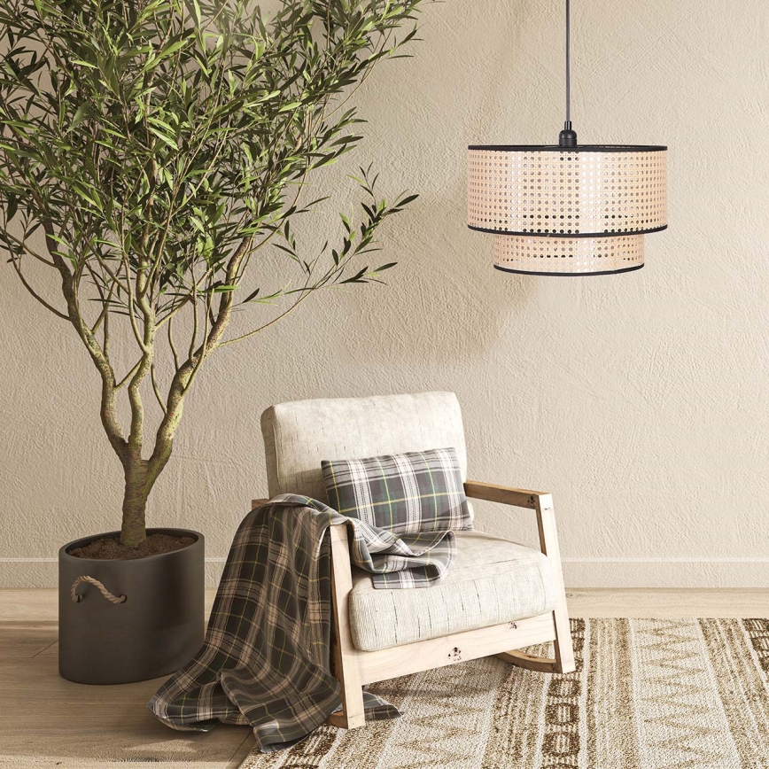 Pakabinamas sietynas TAKARA 1xE27/20W/230V diametras 40 cm smėlio spalva