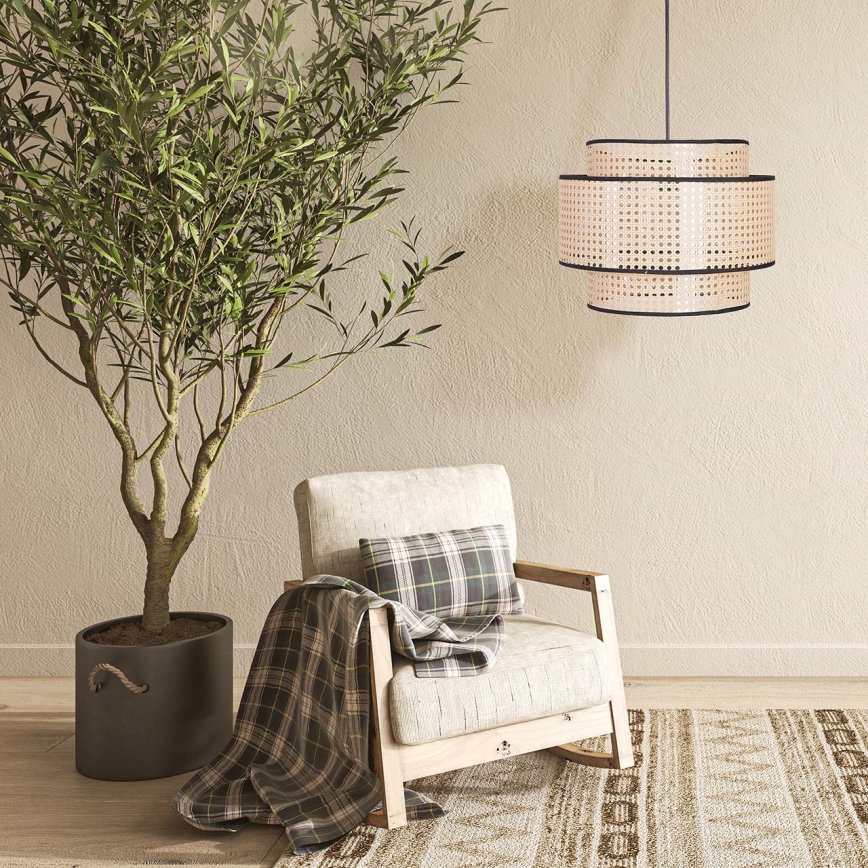 Pakabinamas sietynas TAKARA 1xE27/20W/230V diametras 40 cm smėlio spalva